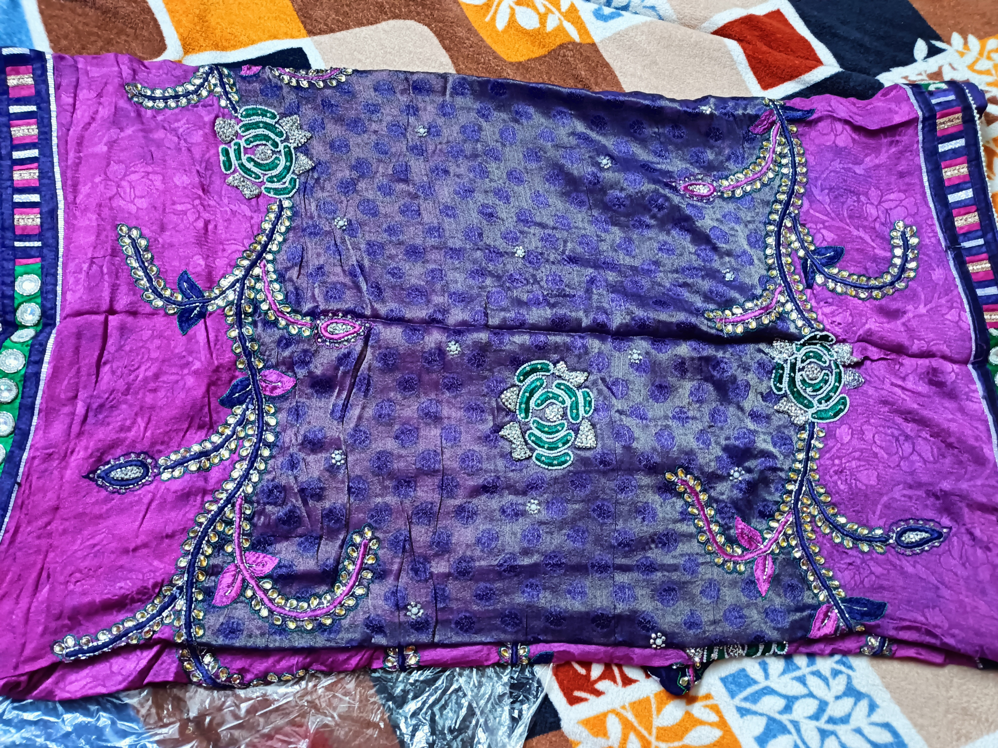 Zari nag work saree