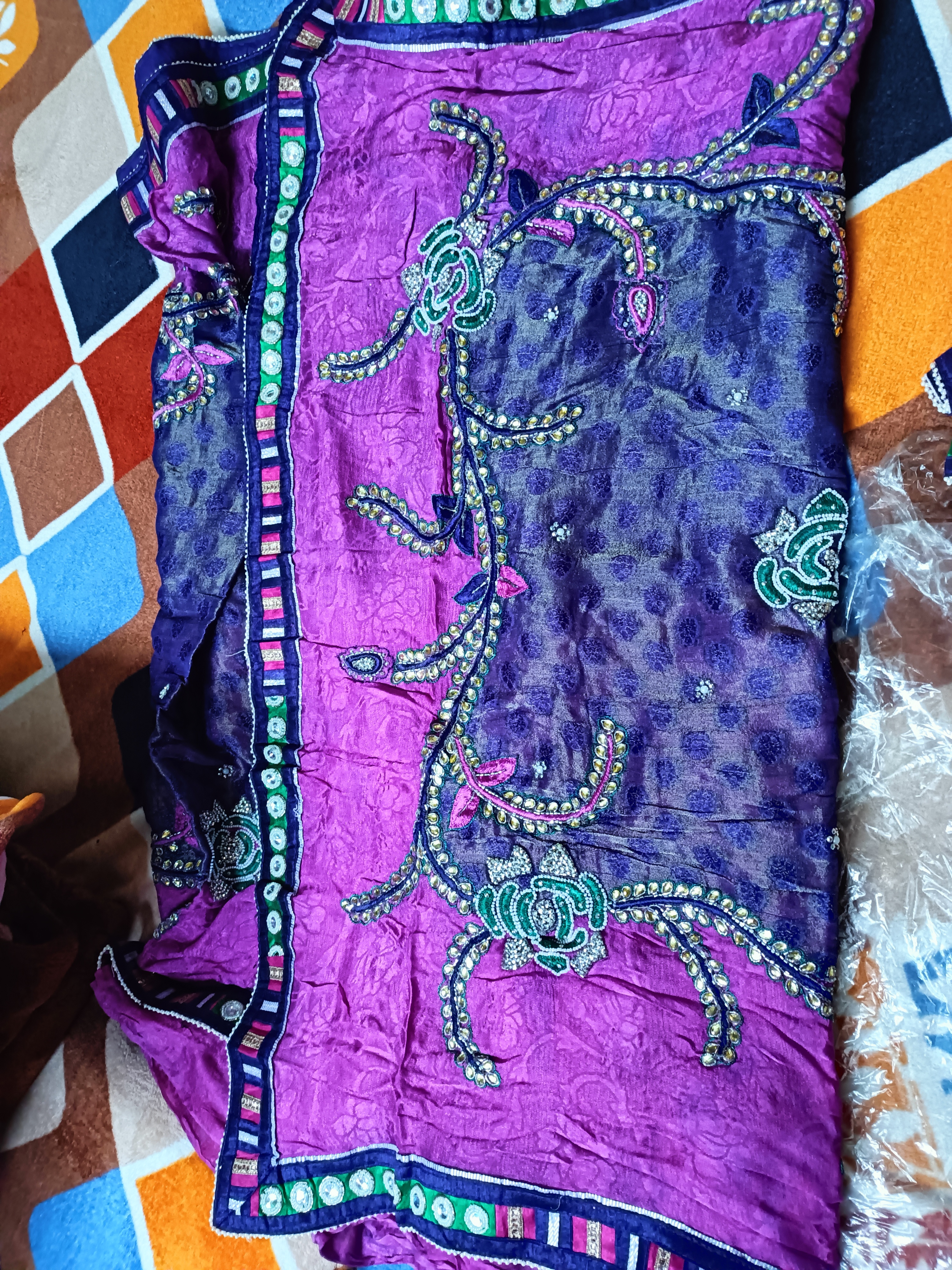 Zari nag work saree