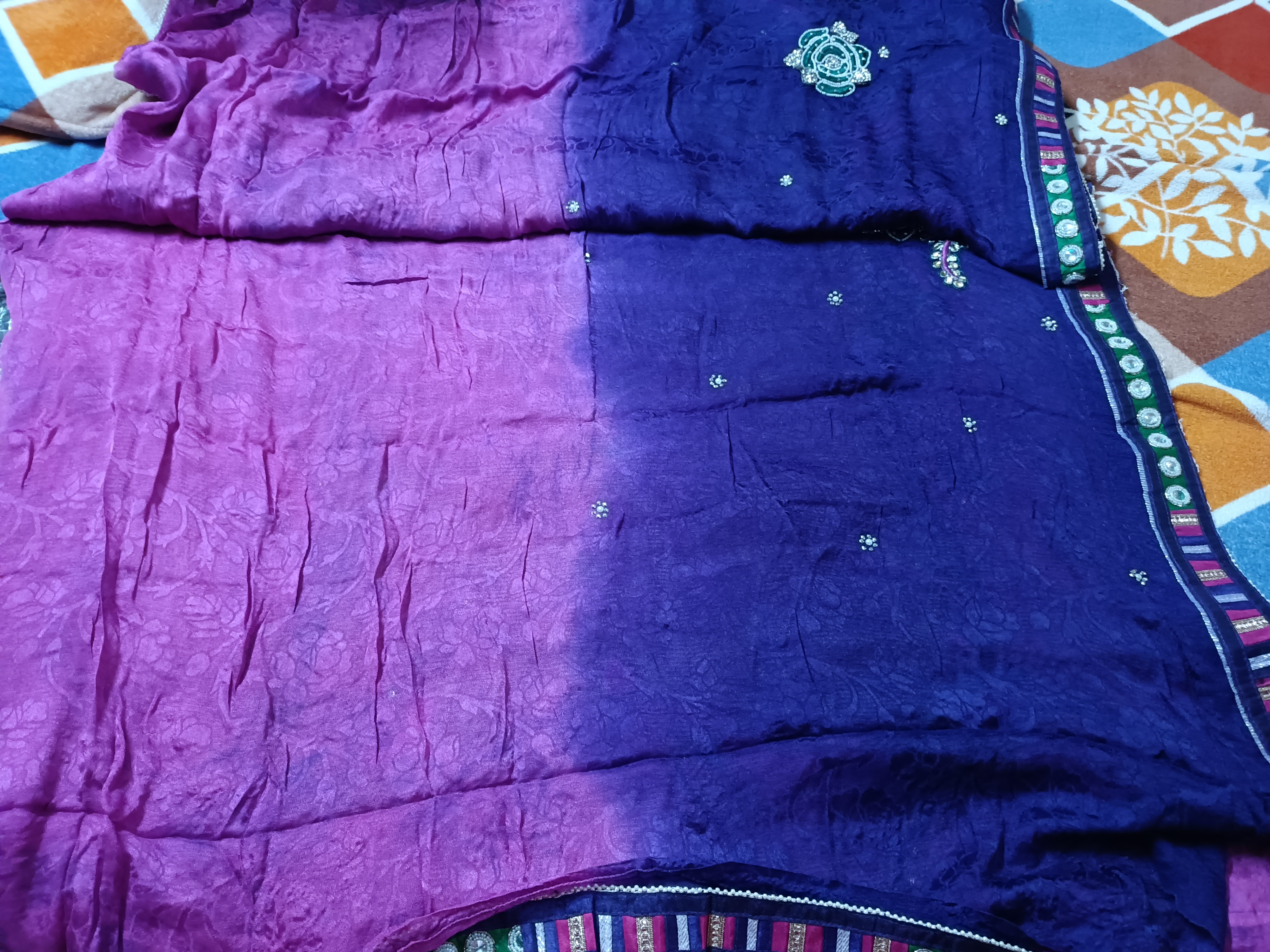 Zari nag work saree