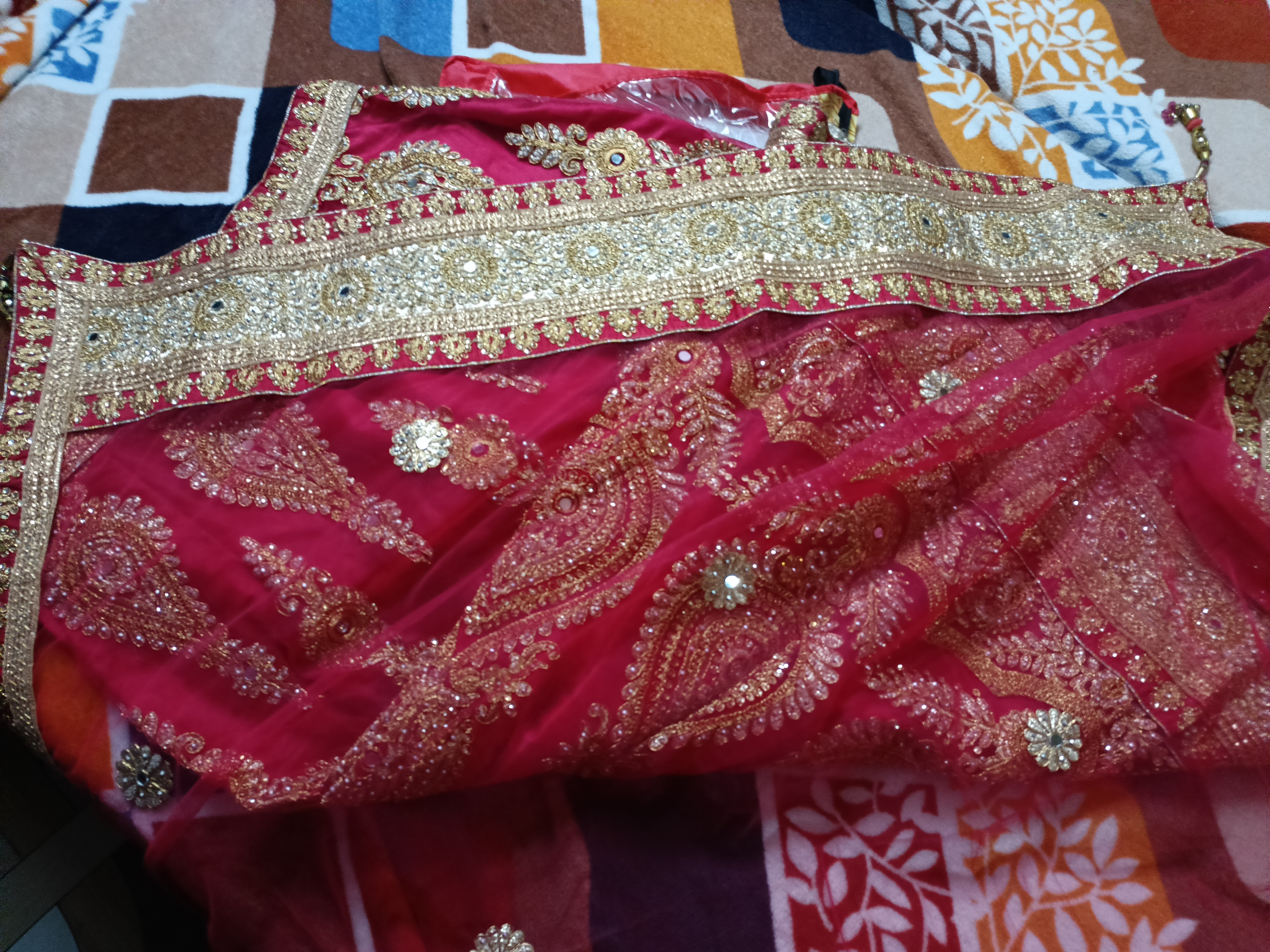 Red color lehanga