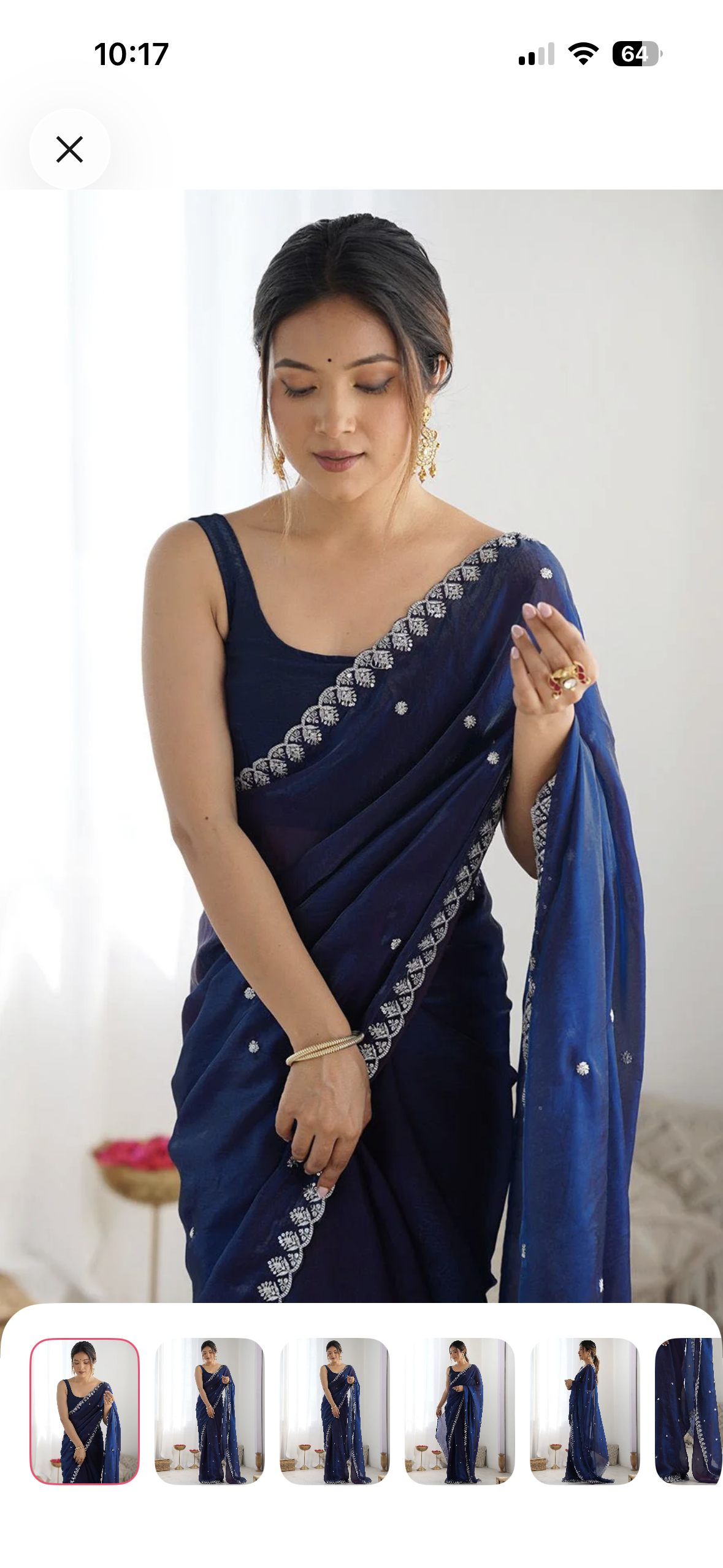 Anouk Embellished Sequinned Tissue Designer Saree