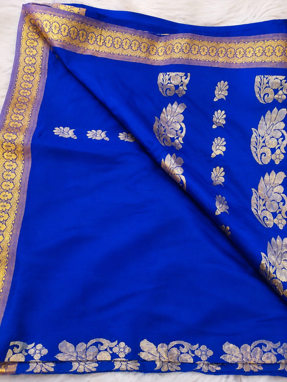 Blue soft silks saree Blue soft silks saree